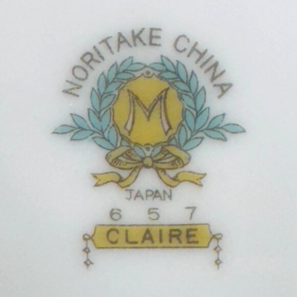 Vintage Noritake Claire China Oval Serving Bowl With Floral Center Gold Trim Jap - Picture 4 of 8